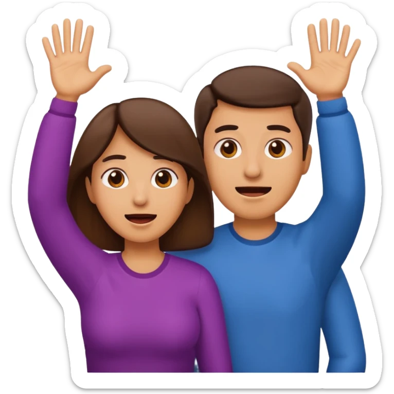 Mom and dad emoji throwing their hands up like they don't know sticker