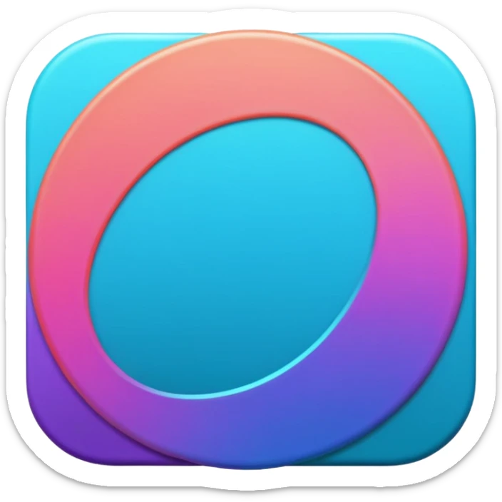 
coin color in in gradient of turquoise, blue, pink, purple, and coral metal texture
Rotate coin 90 degree  3d effect sticker