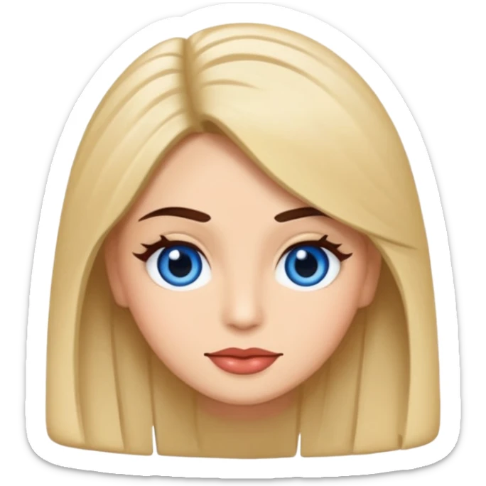 Memoji piel morena ojos cafés cabello largo color azul con esté 🖕🏻emoji sticker