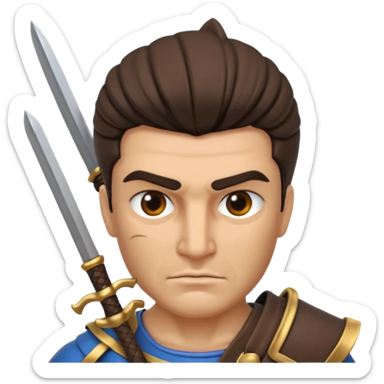 crea a un guerrero griego estoico, muy musculoso 3d sticker