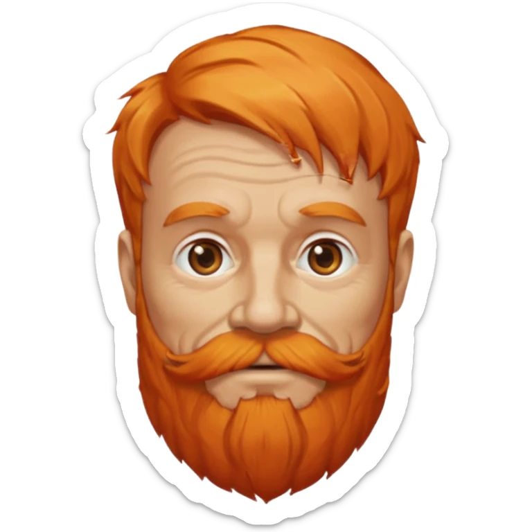 old adult male, orange hair and orange beard sticker