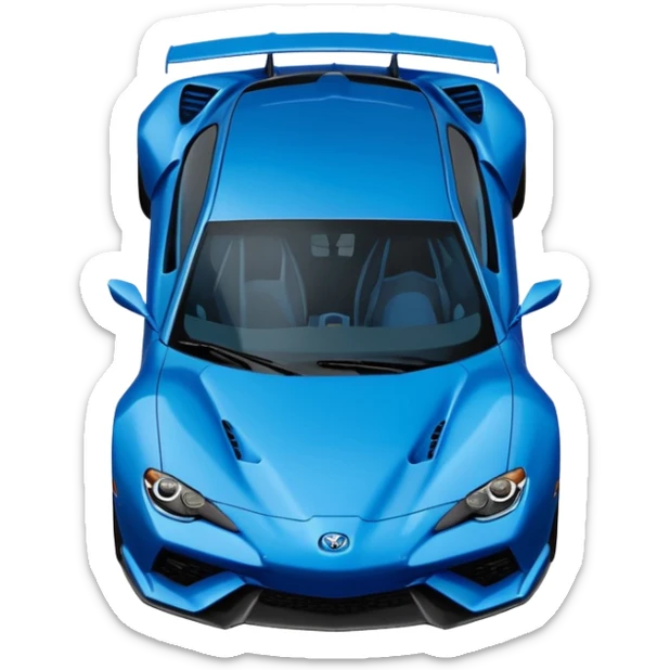 Top view of dark pearl blue 2025 Toyota 86 styled like a Lamborghini Miura  sticker