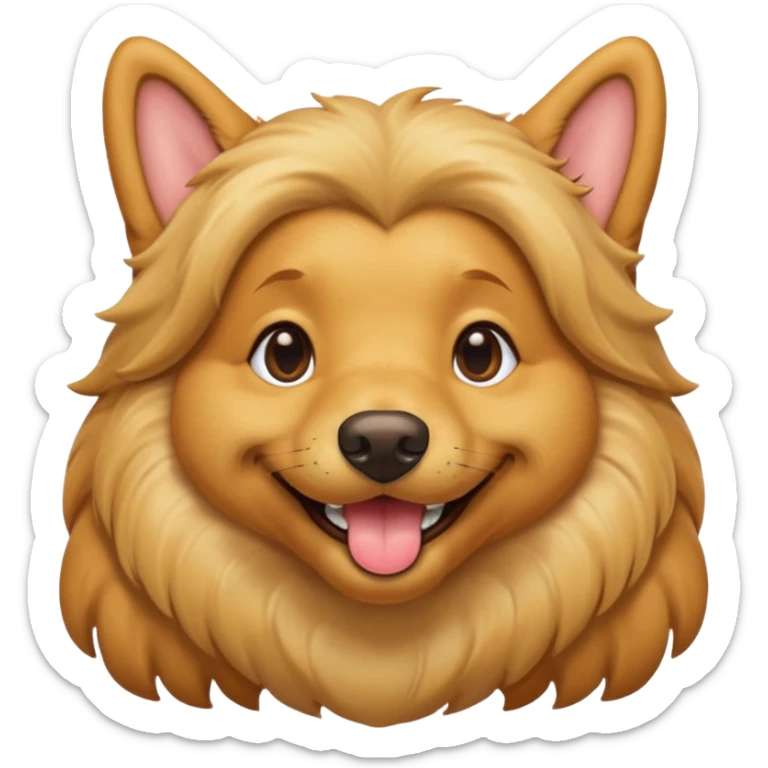 portrait of a golden dog, smiling with closed mouth, no tongue showing sticker