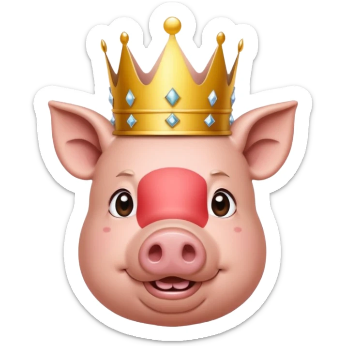 Me gustaría crear un cerdito con corona encima de el nombre yeicobvalentino que sea elegante para logo de mi granja sticker