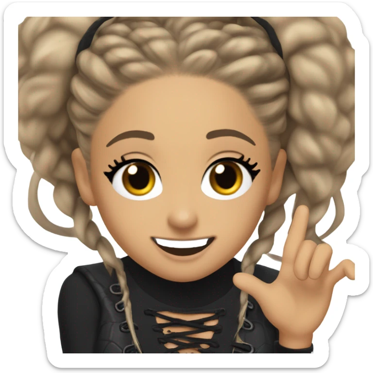 Ariana grande doing a hair flip in Shakira lace up croc top  sticker