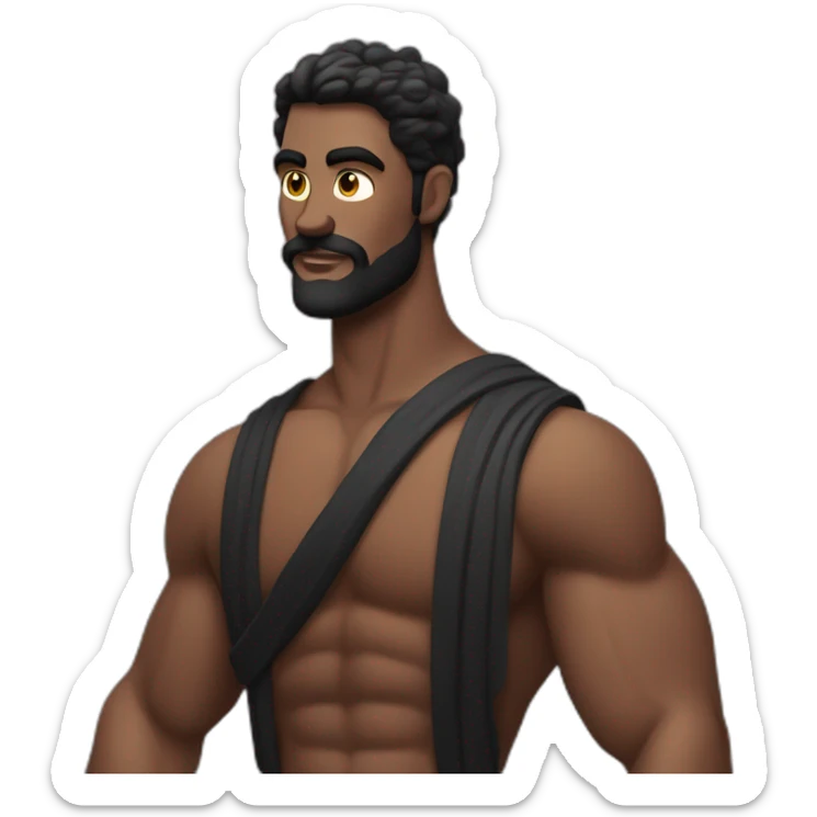 Homme noir musclé qui fait la pose d’un dieu grec  sticker