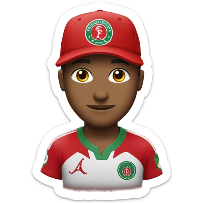 un garçon qui a une casquette porte un tenus du wydad casablanca sticker