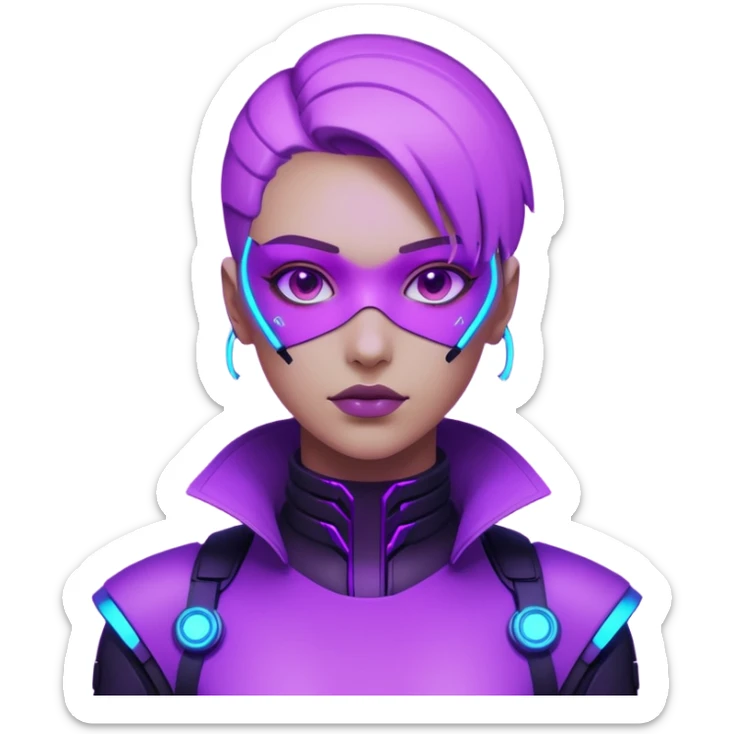neutre gender neon cyberpunk light purple, I don't want you to use props sticker