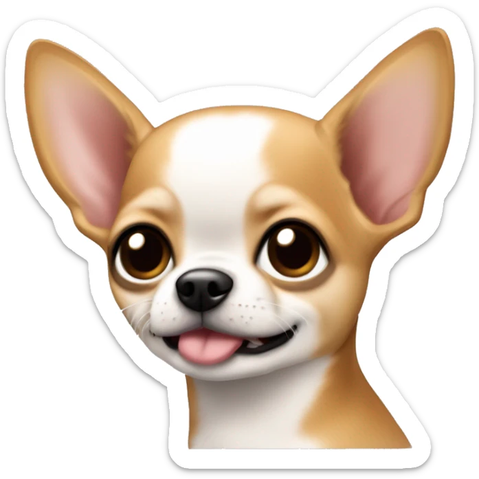 Crea a dos chihuahuas uno más grande q otro , el más grande debe ser comor cafe con pelo largo y el pequeño debe ser blanco sticker