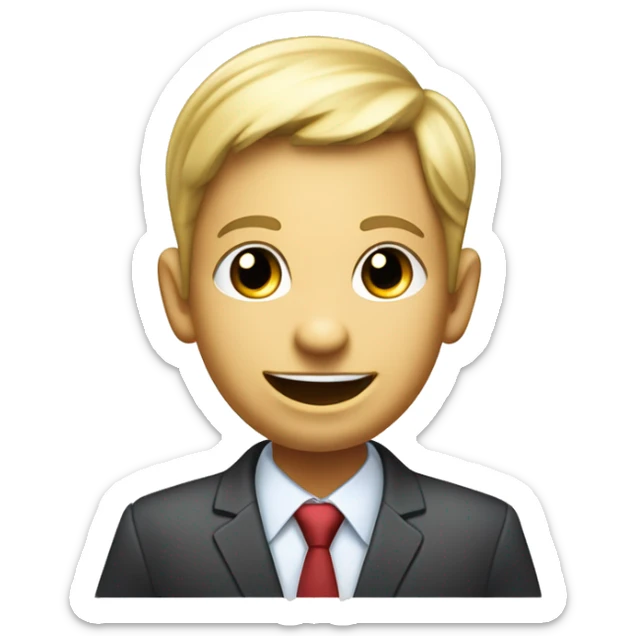 "A determined businessperson with upward trending graph, new customer icons, and money symbols surrounding them. Their eyes are replaced with dollar signs, and they have a confident smile. A speech bubble near their mouth says 'Growth!'" sticker