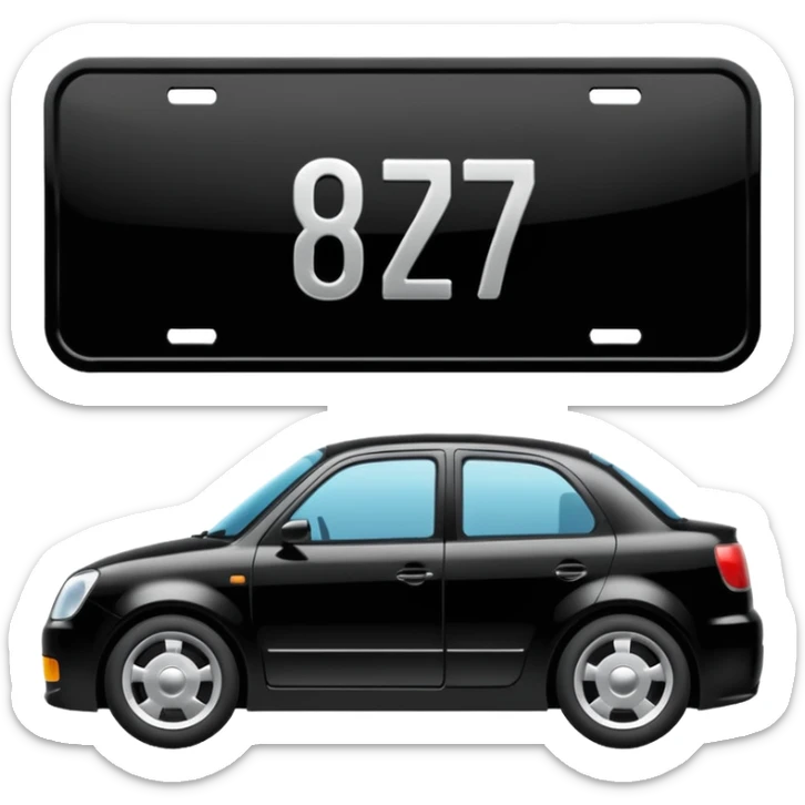 Make a car number plate say this BGZ9007 and make the car there to sticker