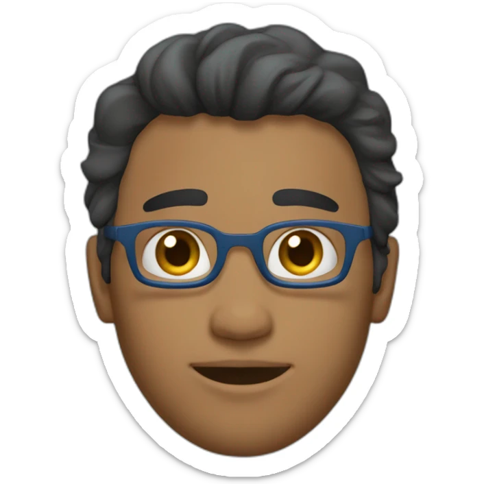 Un jeune homme avec les cheveux couper dégradé bas et teinture bleu étoile. sticker