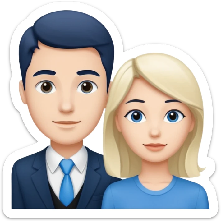 creame elementos graficos sguieendo este mismo modelo pero pensando en que sean para educacion edtech elearnig de ese estilo version hombre joven y mujer joven con colores coprorativos celeste negro blanco pero como elemento grafico no en 3d sticker