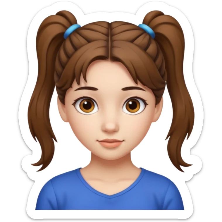 children girl with ponytails hairstyle  sticker