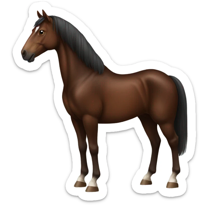 Dark chestnut horse Full Body  sticker