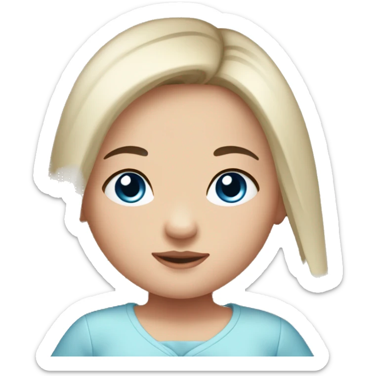 newborn baby gril daughter with dark straight hair and blue eyes sticker