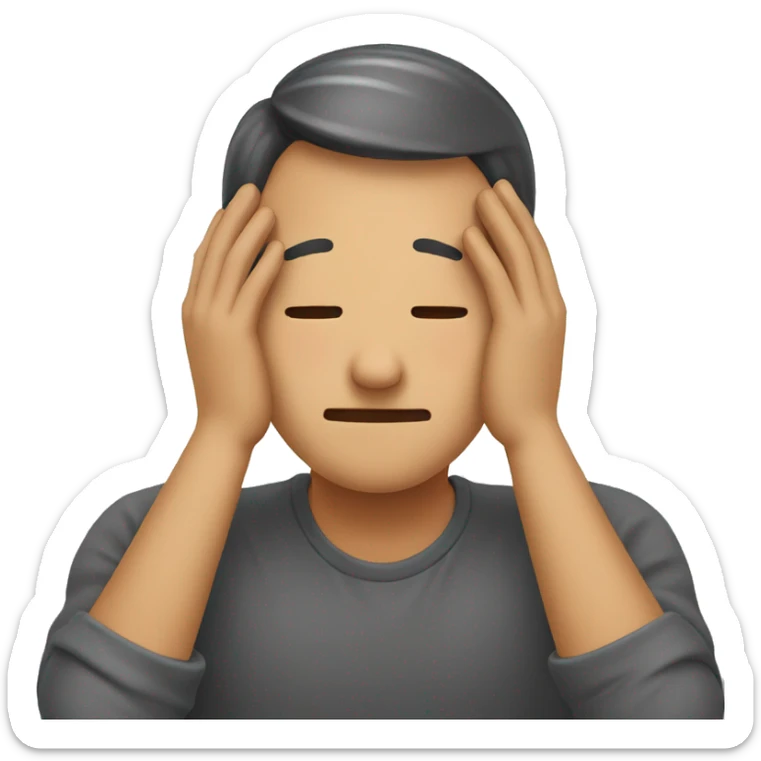 Emoji of a person who had their hands covering their ears sticker