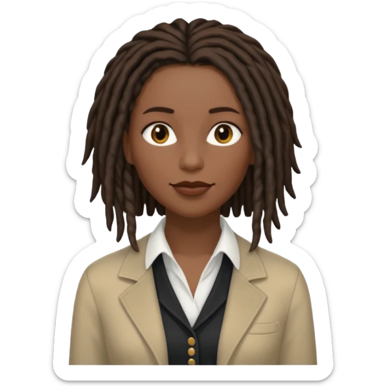 white woman brunette with short hair feminine clothes. And black woman with long dread locks with more masculine clothes sticker