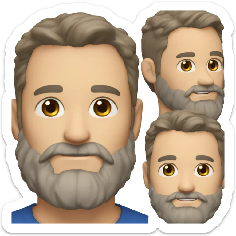 46-year-old male long beard and little gray and beard. Blue eyes light brown hair rugged good looks sticker