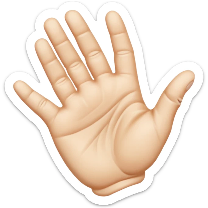 Crea un emoji que sea este ✋️ pero de cabeza, osea invertido, dale una vuelta de 90 grados  sticker