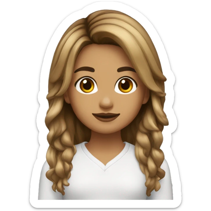 chica karateca de 1.50cm de alto con pelo balayage y piel castaña sticker