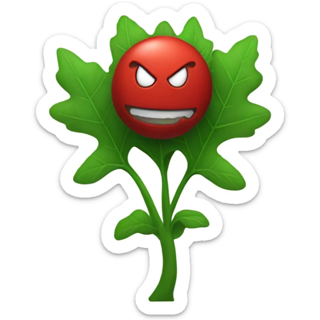 Bfdi evil leafy red. sticker