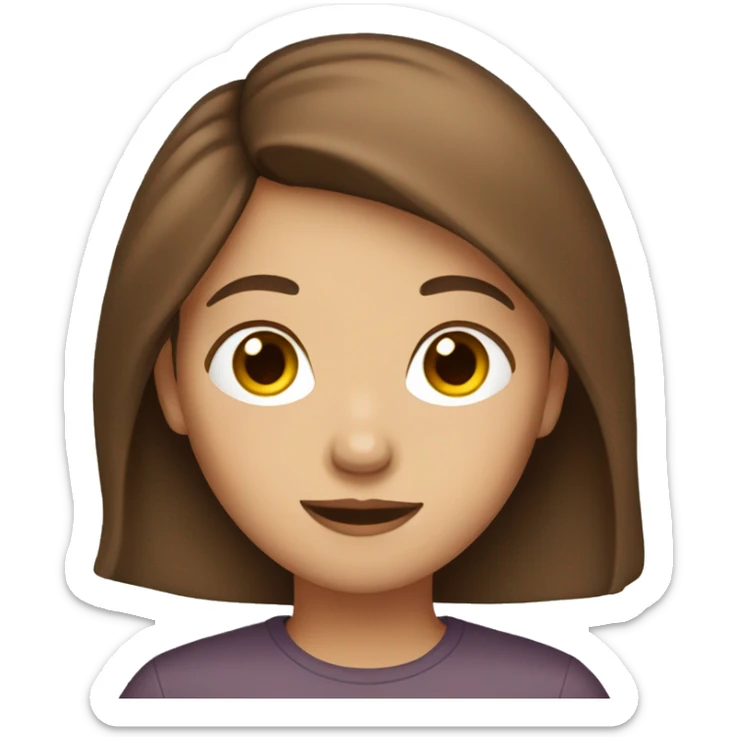 girl with brown hair sticker