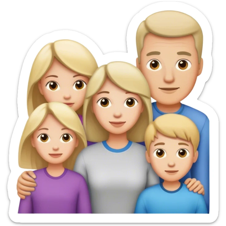 A family of five , a dad , mam , two older daughters and a teenage boy sticker