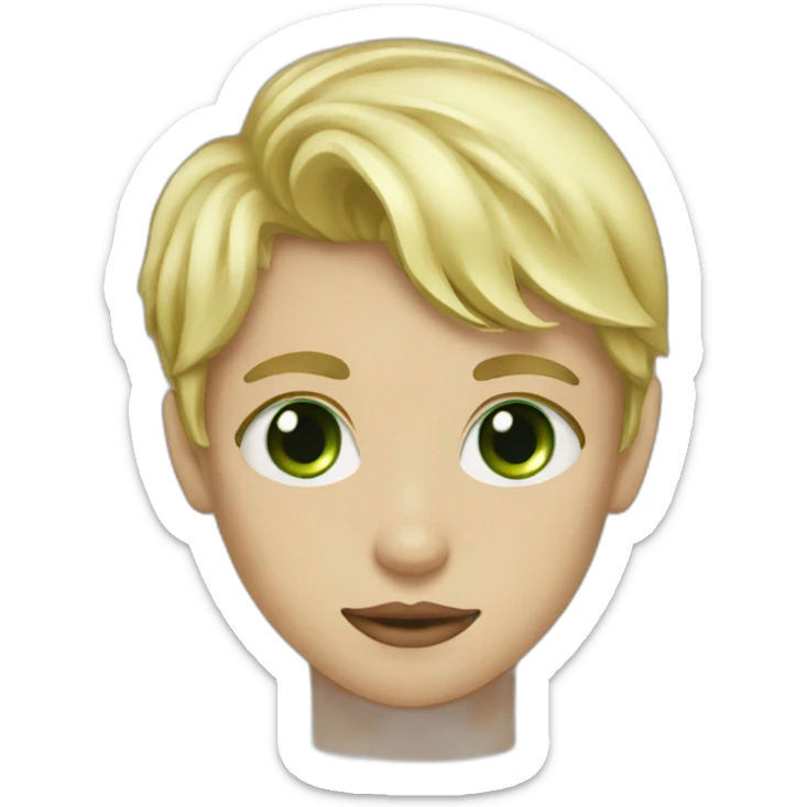 Blond boy Green eye kissing chocolate  girl Green eye sticker