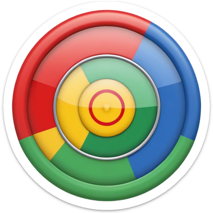 An emoji icon of the Romani flag. Top half blue, bottom half green, with a red 16-spoke chakra wheel in the center. Flat vector style, cute, isolated on white background. sticker