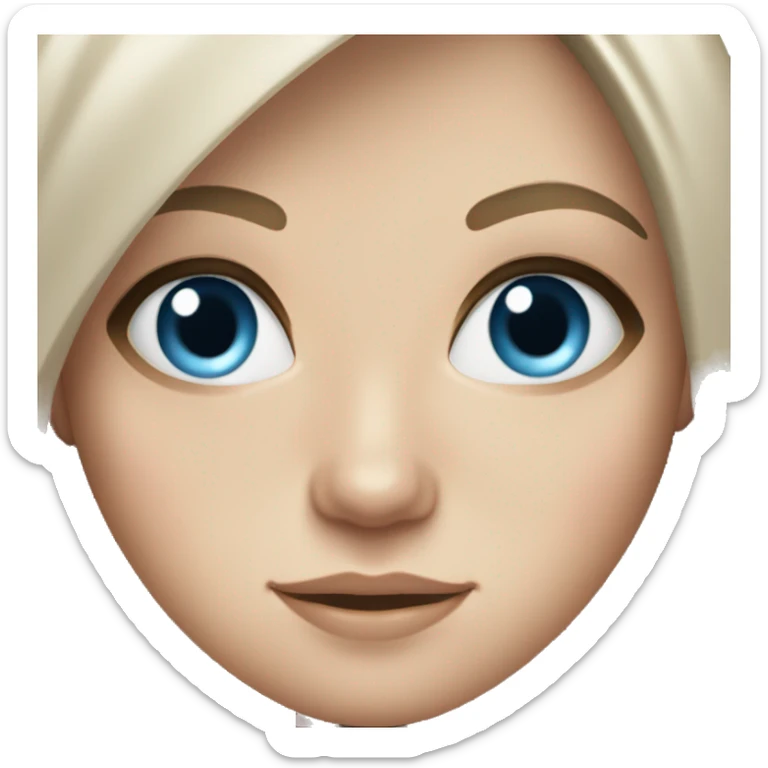 White girl with freckles and blue eyes and long eyelashes with shoulder length dirty long hair  sticker