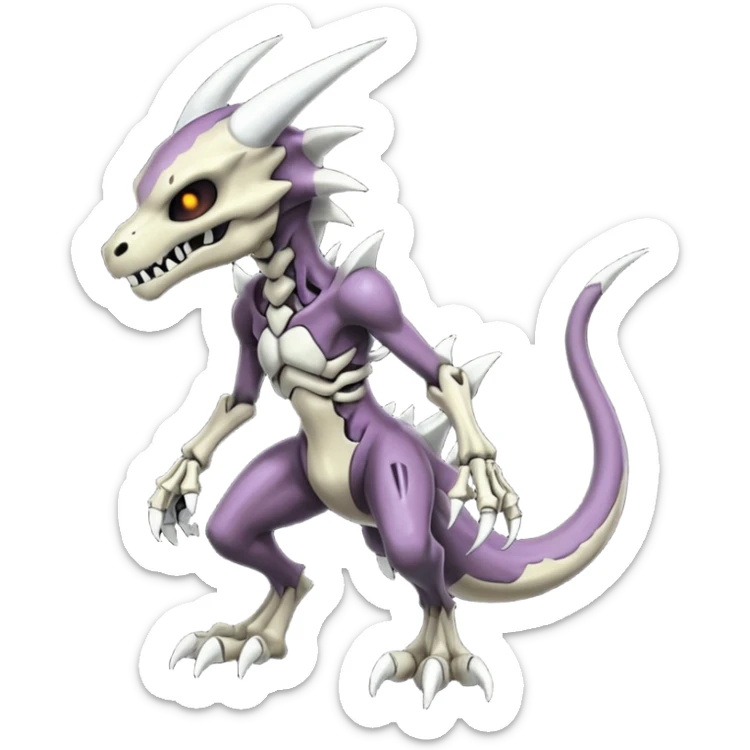 Shiny Badass Edgy Dark Evil Spectral Dusky Spooky Skeletal Cool Hot Stylish Handsome Duskull-Marowak-Darkrai-Genesect-Fakémon-fusion (full body) sticker
