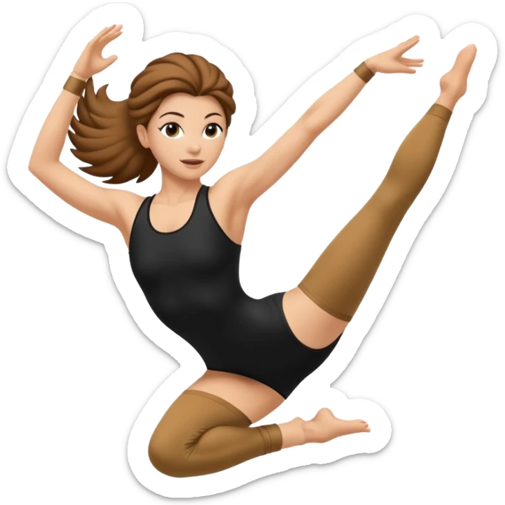 Acrobacias aereas en tela mujer blanca con pelo marrón o negro  sticker