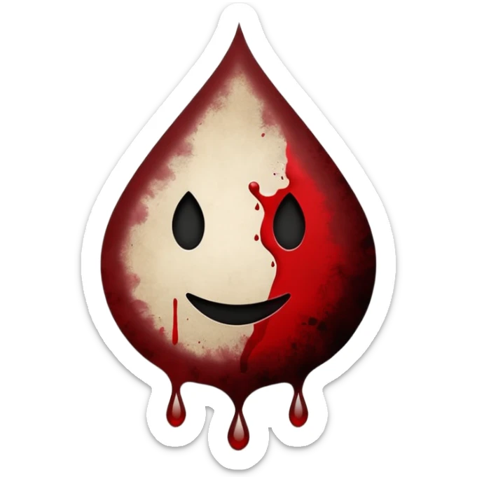 Minimalist emoji-style sticker of a gothic paper with “your soul” in blackletter, desaturated blood drop as signature, grayscale ink and parchment texture



 sticker