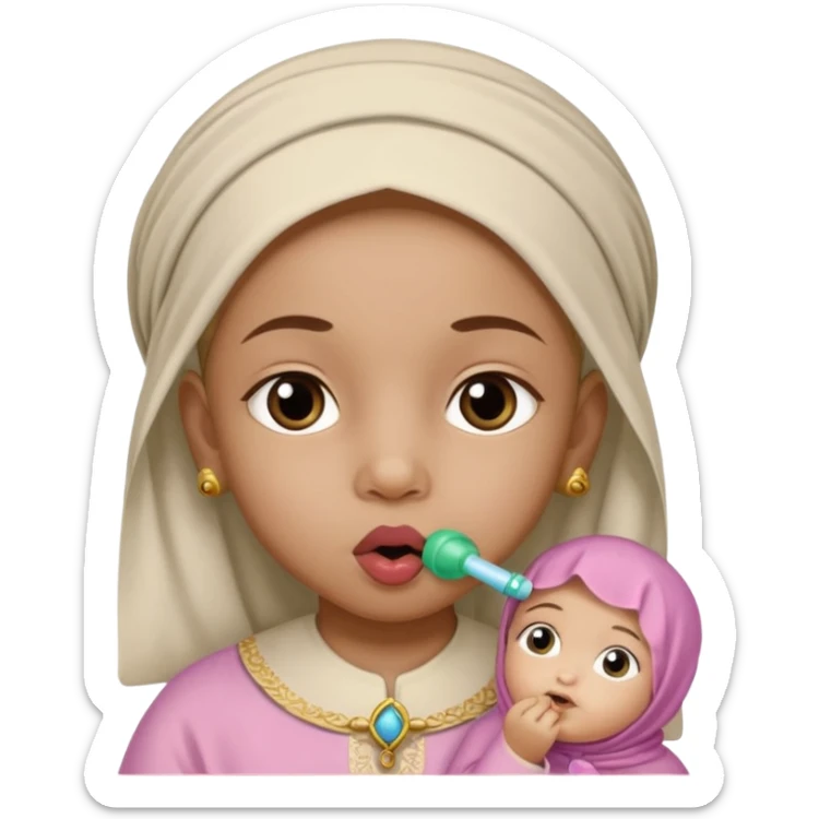 Muhhamad and Aisha Muhhamad old little girl with binkie in mouth sticker