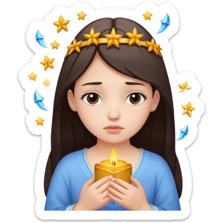 A smart but sad girl who carries a lot of wishes and dreams with her. sticker