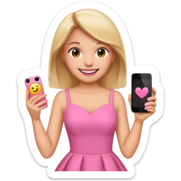 woman Social, diplomatic, stylish — the ultimate people-pleaser. in pink dress 
more dinamic emoji  sticker