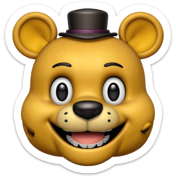 The head of Fredbear of five nights at Freddy sticker