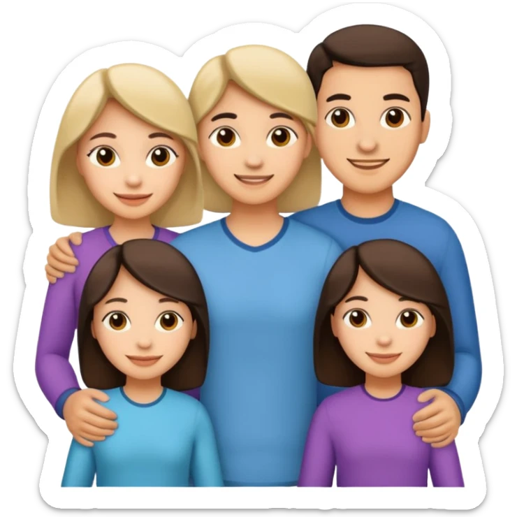 Light skin Hispanic family of 6 mom, dad, two 20 yr old daughters, 20 year old son, and 10 year old daughter sticker