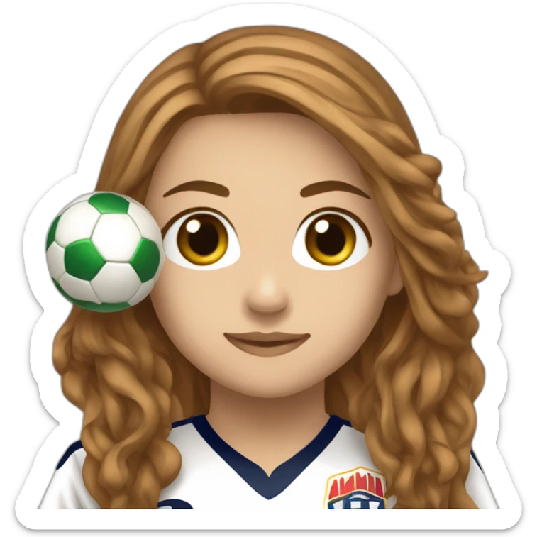 Hiroyo Kato（Female・Long Hair・Brown Hair・Soccer Player） sticker