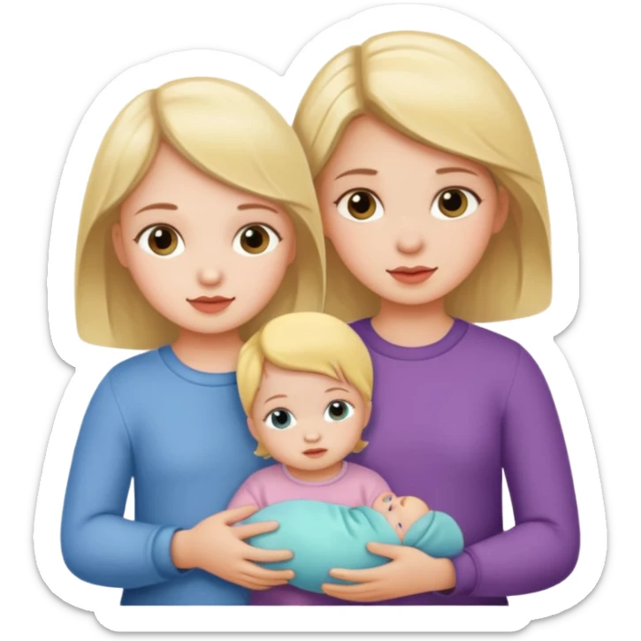 2 toddler girls 1 babygirl sticker