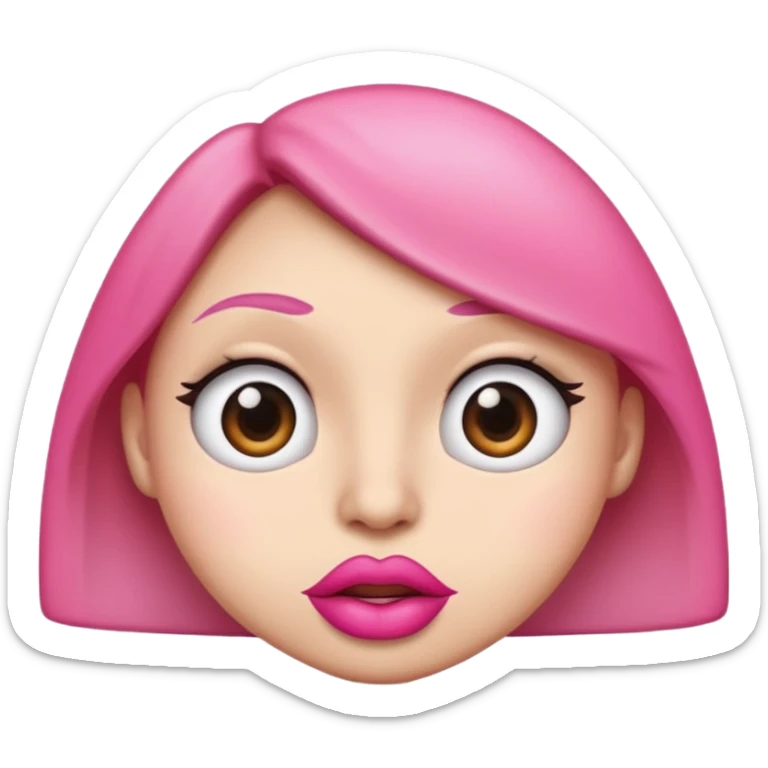 I want an emoji with the eyes looking to the side and with big pink lips with a judgemental face sticker