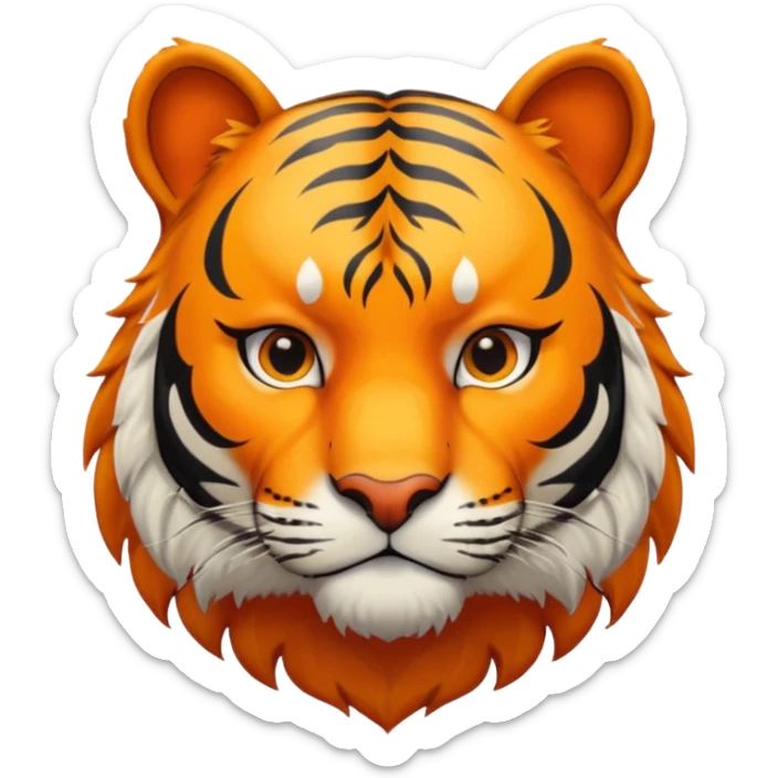 Tigre adulto feroz con la cara mas real no de caricatiraen la cima  sticker