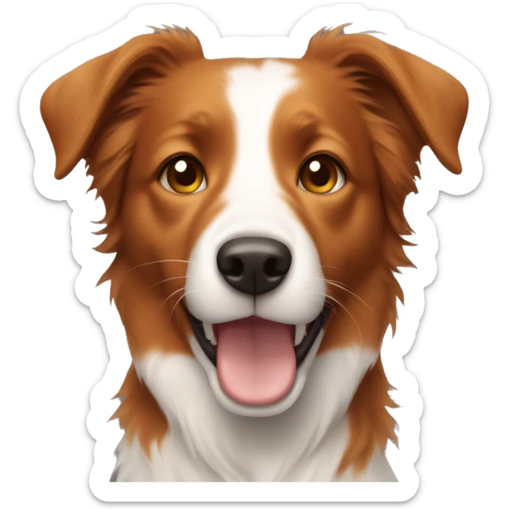 Ginger brown eyed girl with an short hair border collie sticker