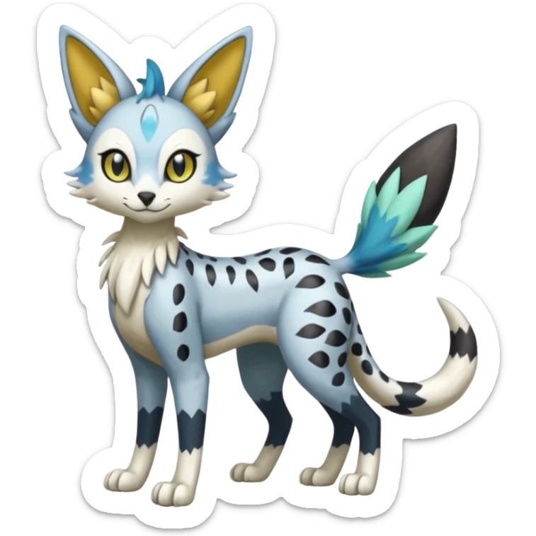 Meloetta-Trico-Silvally-Nargacuga-Sergal-Serval-Cresselia-Fakémon-creature-hybrid sticker