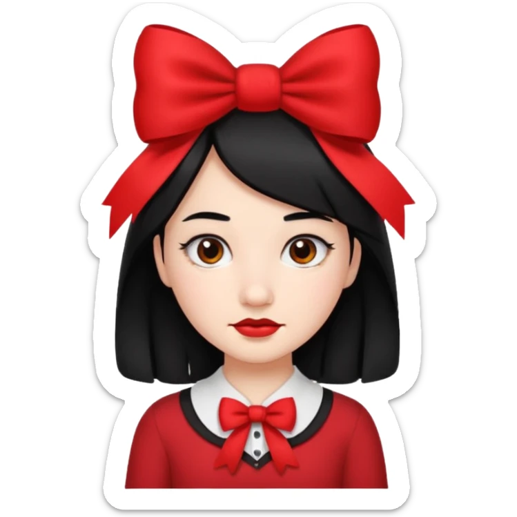 Adolf Hitler Like a girl hair with a bow  That he has black hair and a small mustache like Hitle r  sticker