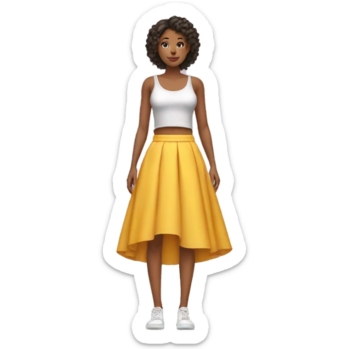 Midi skirt by itself no one wearing it, no shoes and make it straight skirt sticker