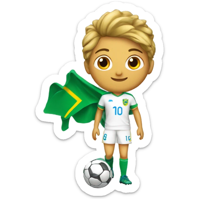 Un brésilien blanc qui joue au foot avec le maillot du Brésil  sticker