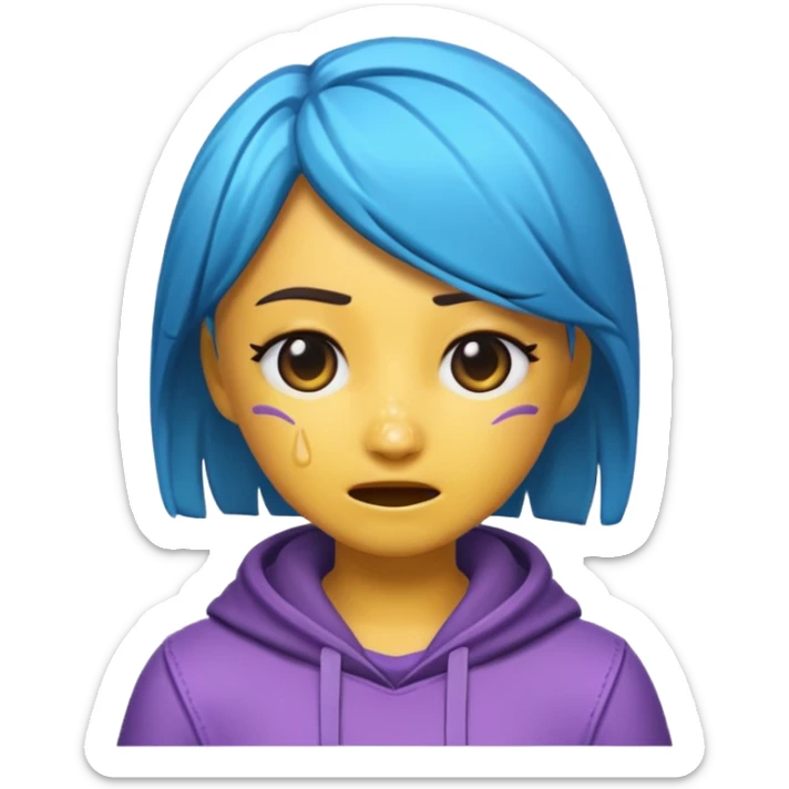 Faire un emoji à partir d'une image du skin fortnite Chani thème emote twitch fond transparent qui pleure. 
    sticker