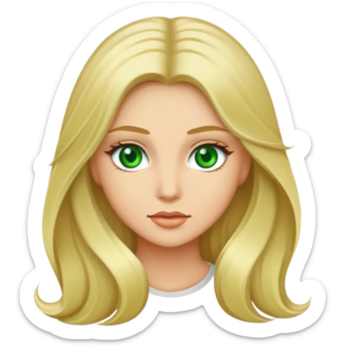 Woman with long blonde hair and green eyes pretty  sticker